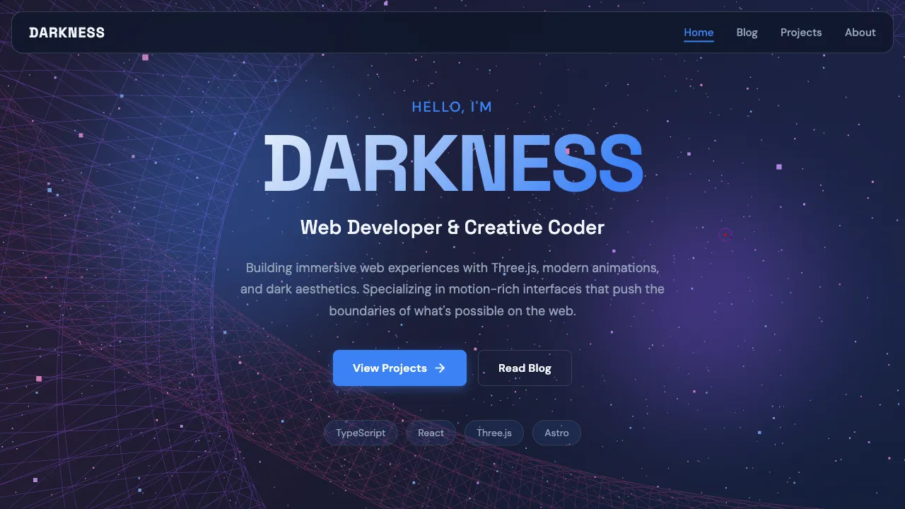 A dark purple galaxy theme.